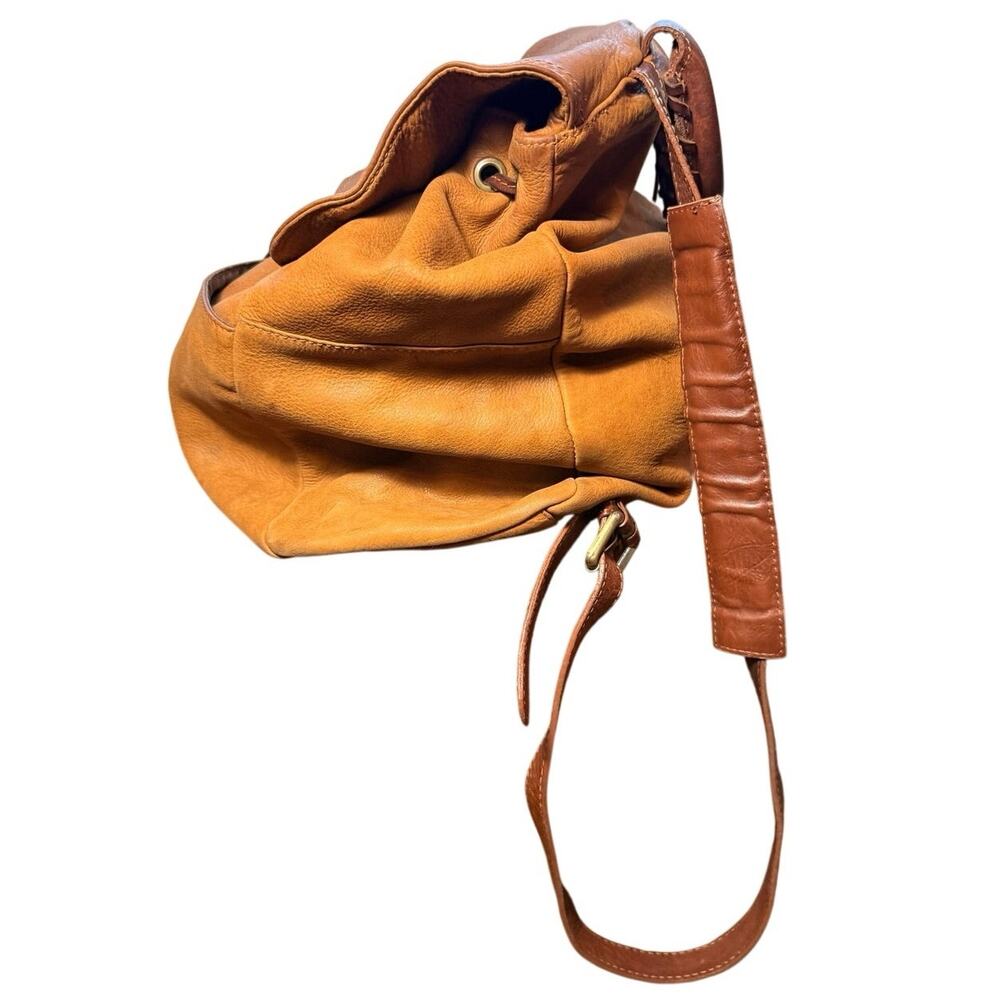 Sundance Made in Italy Brown Leather Backpack Purse Rucksack AS IS Flaws - Picture 5 of 9